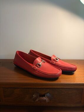 Vintage New Italian Designer Salvatore Ferragamo Leather Driving Loafers